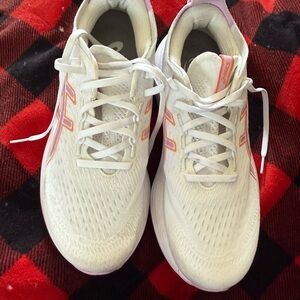 Asics Gel Nimbus 27 Cream and Pink Athletic  Sneakers